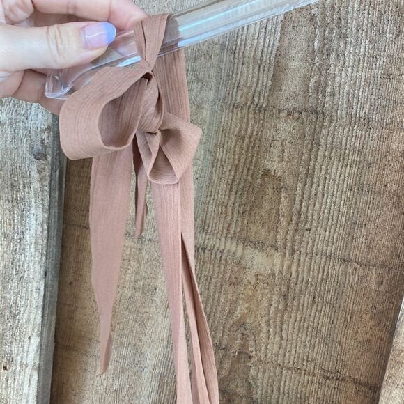 Cozy Co. Casual Boutique Sand Tiered Shoulder Tie Strap Woven Tank - Picture 4 of 7